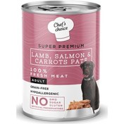 Resim Chef's Choice Pate Kuzulu ve Somonlu Tahılsız Yetişkin Köpek Konservesi 12 x 400 G 
