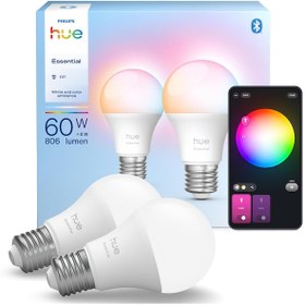Resim Philips Hue Essential 8w E27 806 Lumen Renkli Akıllı Ampul A60 2 