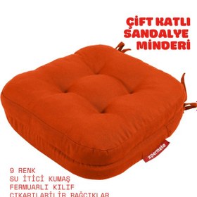 Resim Xpermate Çift Kat Sandalye Minderi 42x42x8 Kiremit 