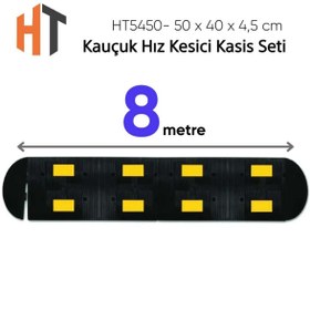 Resim Hayat Trafik Kauçuk Hız Kesici Kasis Seti -2 Bantlı EKO - 8 Metre 