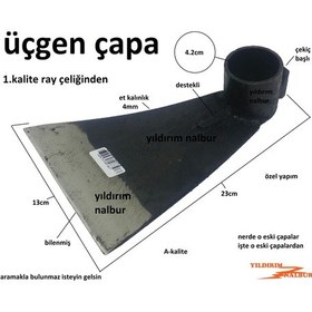 Resim Üçgen Çapa Eskilerden Ray Çelik Bahçe Belleme Tarla Çapa 