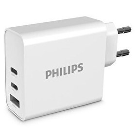 Resim Philips DLP2683 65W 1x USB-A ve 2x PD USB-C GaN Hızlı Şarj Adaptörü 