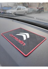 Resim Citroen Logolu Kaymaz Torpido Üstü Ped 20x13.5 Cm 