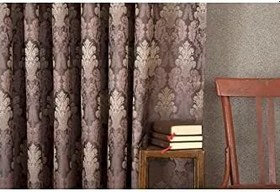 Resim Massarelli Fon Perde Klasik Damask Desen Antrasit-Mürdüm Pilesiz 90 x 260 Antrasit-Mürdüm 