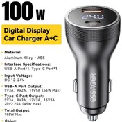 Resim Essager Essager 100w Araç Şarj Cihazı Usb C Pd 45w Hızlı Şarj İphone Uyumlu 15/14 Xiaomi Samsung Uyumlu S24 Şarj Es Chınadistribütör Garantili 