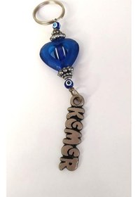 Resim Kalp Nazarlı Boncuklu Anahtarlık Kemer Yazılı Dekor 10846 