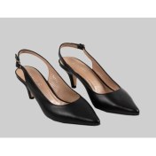 Resim Bags Shoes Nish N1567 Kadın Hakiki Deri Arkası Açık Topuklu Klasik Ayakkabı 