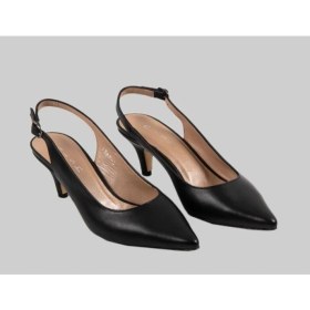 Resim Bags Shoes Nish N1567 Kadın Hakiki Deri Arkası Açık Topuklu Klasik Ayakkabı 