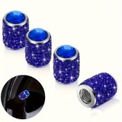 Resim 4-Lü Rhinestone Araba Valf Sapları, Parlak Kristal Lastik Valf Kapakları, Evrensel Metal Araba Lastik Valf Kapakları, SUV, Motosiklet, Bisiklet, Kamyon, El Yapımı Mücevher Süslemeli 