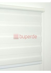 Resim Buperde Beyaz Eko Bambu Zebra Stor Perde 