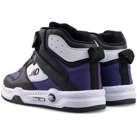 Resim Ndrops 021-24 Deri Cırt Bantlı Kız Çocuk Spor Bot Siyah Mor 