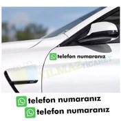 Resim Kişiye Özel Whatsapp Telefon Numara Sticker Yapıştırma 2 Adet 