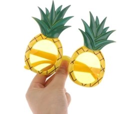 Resim Tropikal Hawaii Ananas Şekilli Parti Gözlüğü 