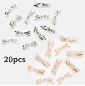 Resim 10/20 Adet 3d Metal 8mm Bale Ayakkabıları Pembe Kurdele İlmek Tırnak Takılar Kawaii Kore Ve Fransız Yay Çivi Dekorasyon Takı Aksesuar Gökyüzü Mavi Açık Yeşil 