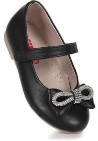Resim Kiko Kids Bowtie Papyon Taşlı Cırtlı Kız Çocuk Babet Ayakkabı 
