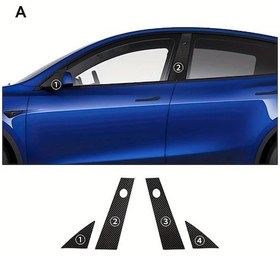 Resim Topnotch Tesla Model Y Model 3 B Sütun Koruma Filmi Karbon Fiber Kaplama 