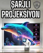 Resim Empressco Taşınabilir Akıllı Projektör, Renkli Oyun ve Sinema İçin Android 11 Destekli 