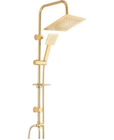 Resim Golden Kare Krom Lüks Robot Yağmurlama Tepe Duş Seti Renkli 