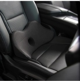 Resim Maxaccess Siyah Araç Bel Yastığı Hafıza Köpük Oturma Minderi Si Yati K Ve Sırt Ağrısı İçi N Sürüş Konforu 