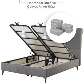 Resim Formeya 6 Adet Büyük Boy Gri Yatak Baza Altı Çok Amaçlı Hurç Gri 