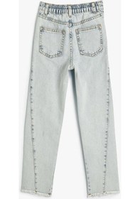 Resim Koton Kız Çocuk Kot Pantolon Pamuklu Bol Paça Rahat Kesim - Loose Jean 001 