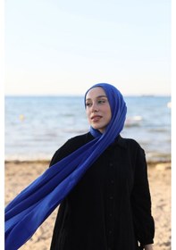 Resim Moda Kaşmir Neo Pamuk Şal Serisi Saks Mavisi 