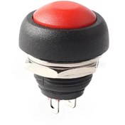 Resim ROBİZ 12mm PBS-33B 2 Pin Push Buton Kırmızı ON OFF 1A 250V Mini Yuvarlak Su Geçirmez Anahtar 