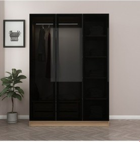 Resim Kale 3 Füme Cam Kapaklı 2ç Dolap Dore Füme Cam 190cm Ceviz 