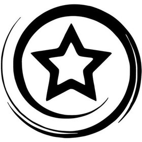 Resim Yuvarlak İçinde Yıldız Sticker Oto-motor-laptop-duvar-dekor 30 X 30 Cm 