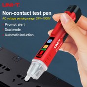 Resim UNI-T Yüksek Hassasiyetli Temassız Voltaj Test Kalem, 24V-1000V AC Canlı/Nötr Teli Tespiti, Sesli ve Görsel Alarmlı Çift Modlu, Pil Gücüyle Çalışan (NCV Modu, Otomatik Algılama), Elektrik Güvenliği Kontrolü | Şık Kalem Tasarımı | Hassas Prob Ucu, Voltaj Dedektör Kalemi 