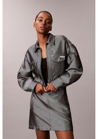 Resim Calvin Klein Parlak Denim Bomber Kadın Gri Ceket Lv047e715g-3uf Mavi 