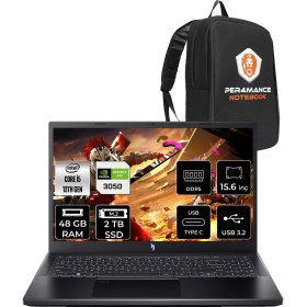 Resim Acer Nitro V 15 Intel Core I5 13420H 48GB 2tb SSD RTX3050/6GB 144Hz 15.6" Fhd Fdos Taşınabilir Bilgisayar NH.QNCEY.002 & Per4 Çanta NHQNCEY002P329 