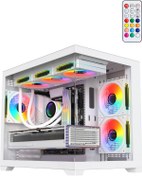 Resim Terranova Kumandalı 6 Argb Fanlı Nova Beyaz Midi Tower Cam Panel Gaming Oyuncu Bilgisayar Kasası 