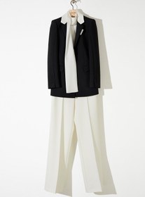 Resim Yakası Taşlı Blazer Kadın Ceket - Butter / 38 
