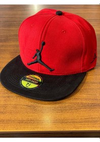Resim Jumpman Air Nakışlı Kırmızı Hip Hop Snapback Rapper Basket Şapka 