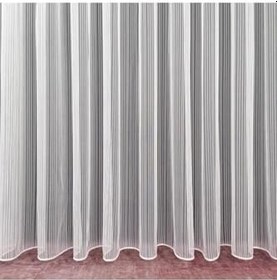 Resim Altuntaş Tasarım Ütü Istemez Keten Çizgili Petek Üstü Desen Salon Mutfak Balkon Perdesi 1x2 Seyrekpileli Tül Perde kırık beyaz 300 x 250 