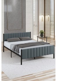 Resim Lotus Metal Karyola 150x200 Cm Antrasit Renk 150 x 200 CM 