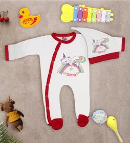Resim Bk Kids Kişiye Özel Bebek Kıyafeti, Bebek Giyim Hediyesi, Tulum Zıbın Ve Kukuletalı Şapka Seti-3 Çok Renkli 