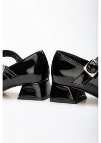 Resim Aska Shoes St-006 Rugan/cild/süet Günlük 4 Cm Topuklu Bayan Ayakkabı Siyah Rugan 