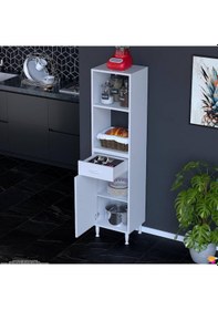 Resim Eliusta Lunera G:35 Cm Beyaz Mutfak Dolabı Çok Amaçlı Açık Bölmeli Fırın Mutfak Dolabı 35x163,4x32,5 Cm Beyaz 