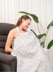 Resim Atölye Eda Exclusive %100 Pamuklu Oeko-tex Sertifikalı Balenli Ayarlanabilir Yaka Aparatlı Emzirme Önlüğü 80x100cm 