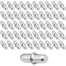 Resim Nzb Raf Pimi Cam Ahşap Metal Raf Tutucu Çivisi Mobilya Dolap Pimi Metal (50 Adet) 