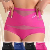 Resim 4 adet MEIYATING Kadın Yüksek Bel Külot - Karın Kontrollü Nefes Alabilen Mesh İç Çamaşırı, Şık Düz Renkli Külotlar (Pembe/Mavi/Siyah/Beyaz) - Yumuşak Polyester, Sadece Elde Yıkama, Karın Kontrolü İç Çamaşırı, Günlük Konfor, Önden Geçmeli Tasarım, Pürüzsüz Kumaş, Dikişsiz Yapı 