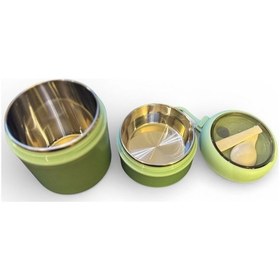 Resim Tohana Kulplu Çelik Sefer Tası - Yemek Termosu Saklama Kabı 2 Katlı Yeşil 710 Ml. 304 Paslanmaz Çelik Pembe 