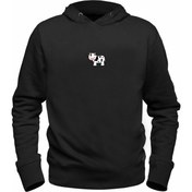 Resim Alfa Tshirt Animal Inek Baskılı Siyah Sweatshirt 