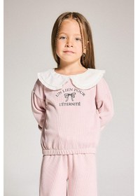 Resim Defacto Kız Bebek Standart Fit Büyük Yaka Baskılı Sweatshirt G1773a525aupr345 Mor 