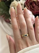 Resim Mavi Taşlı Retro Yüzük 