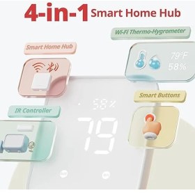 Resim Lidyahan Store Hub2.0, Wifi Termometre Higrometre Olarak Çalışır, Ir Uzaktan Kumanda, Akıllı Uzaktan Kumanda ve Işık Sensörü, Switchbot Wi-Fi Bağlantısı (Destek 2.4ghz), Alexa ve Google Asistan ile Uyumlu 