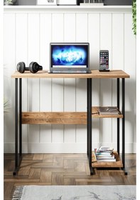 Resim Msr2 Metal Ayaklı Bilgisayar Çalışma Masası- Çam Msr2 Çam 