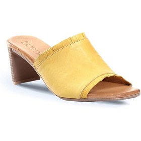 Resim BUENO Shoes Sarı Deri Kadın Topuklu Terlik 01wn4002 